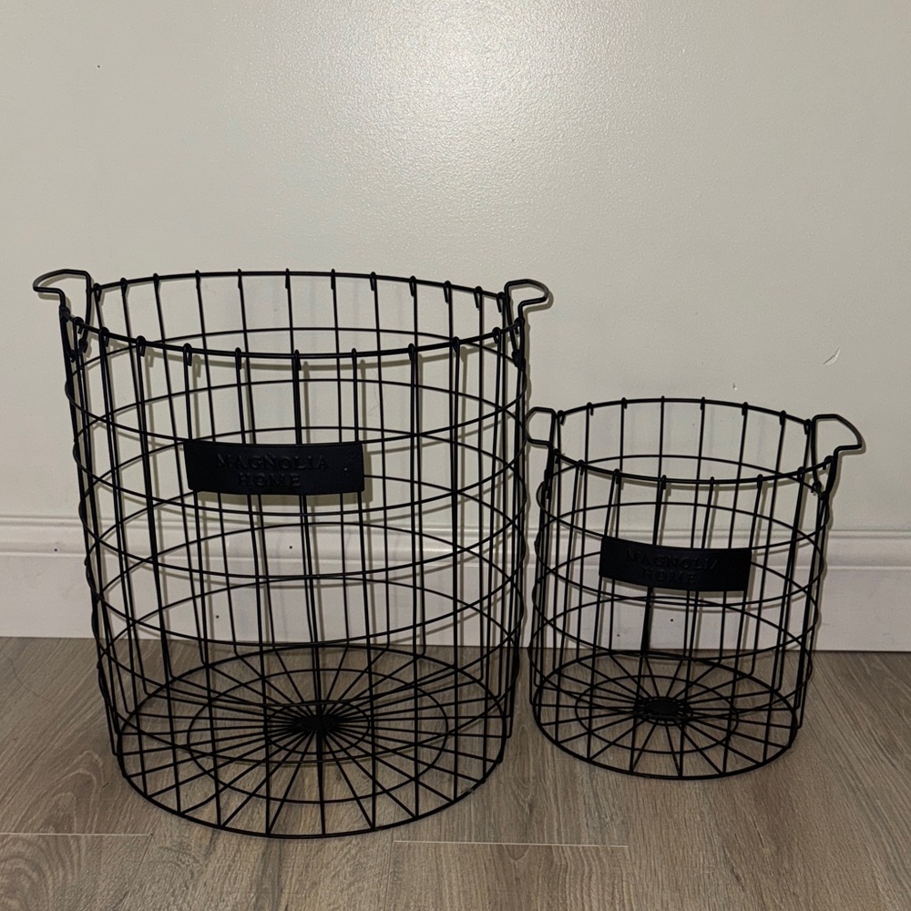 Magnolia Home 2 Black Wire Storage Baskets